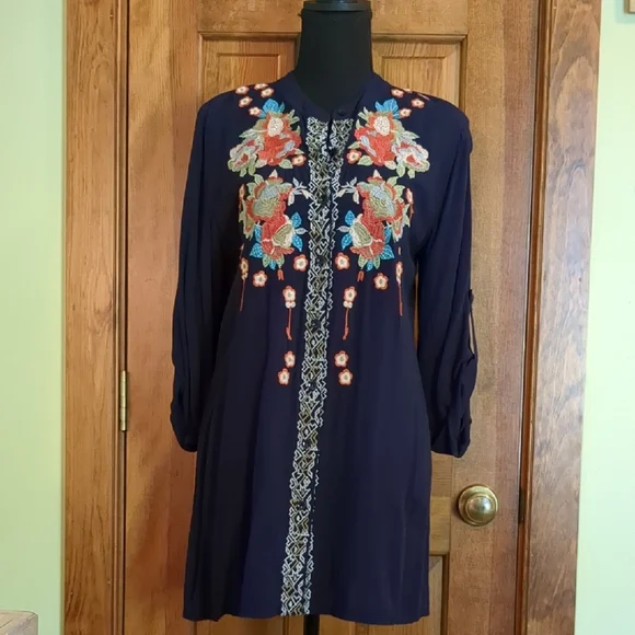 green emerald velvet dress Keita Embroidered Dress Black/Merlot / S main image 1